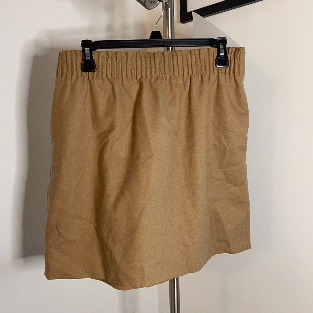 J Crew Camel Fleece-Like Skirt. Size 10.